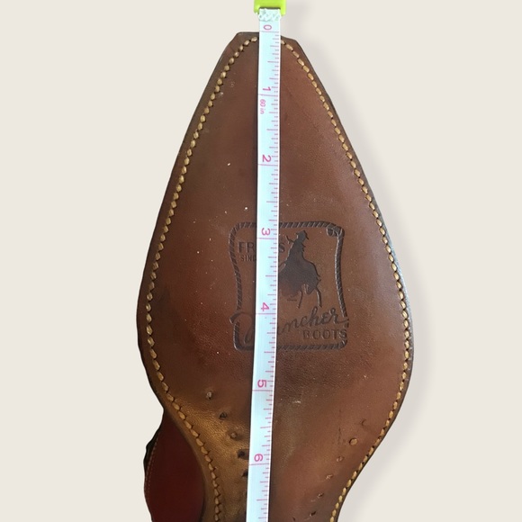 RARE 1950'S Frye Rancher Red/Brown Leather Cowboy Vintage Calf-High Boots - Picture 14 of 16